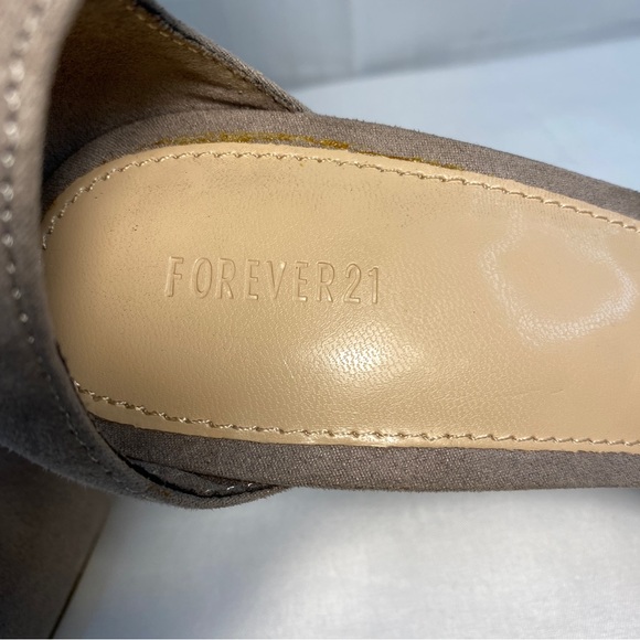 Forever 21 Women's tan suede pumps heels with ankle strap lace tie size 9 - Picture 10 of 14
